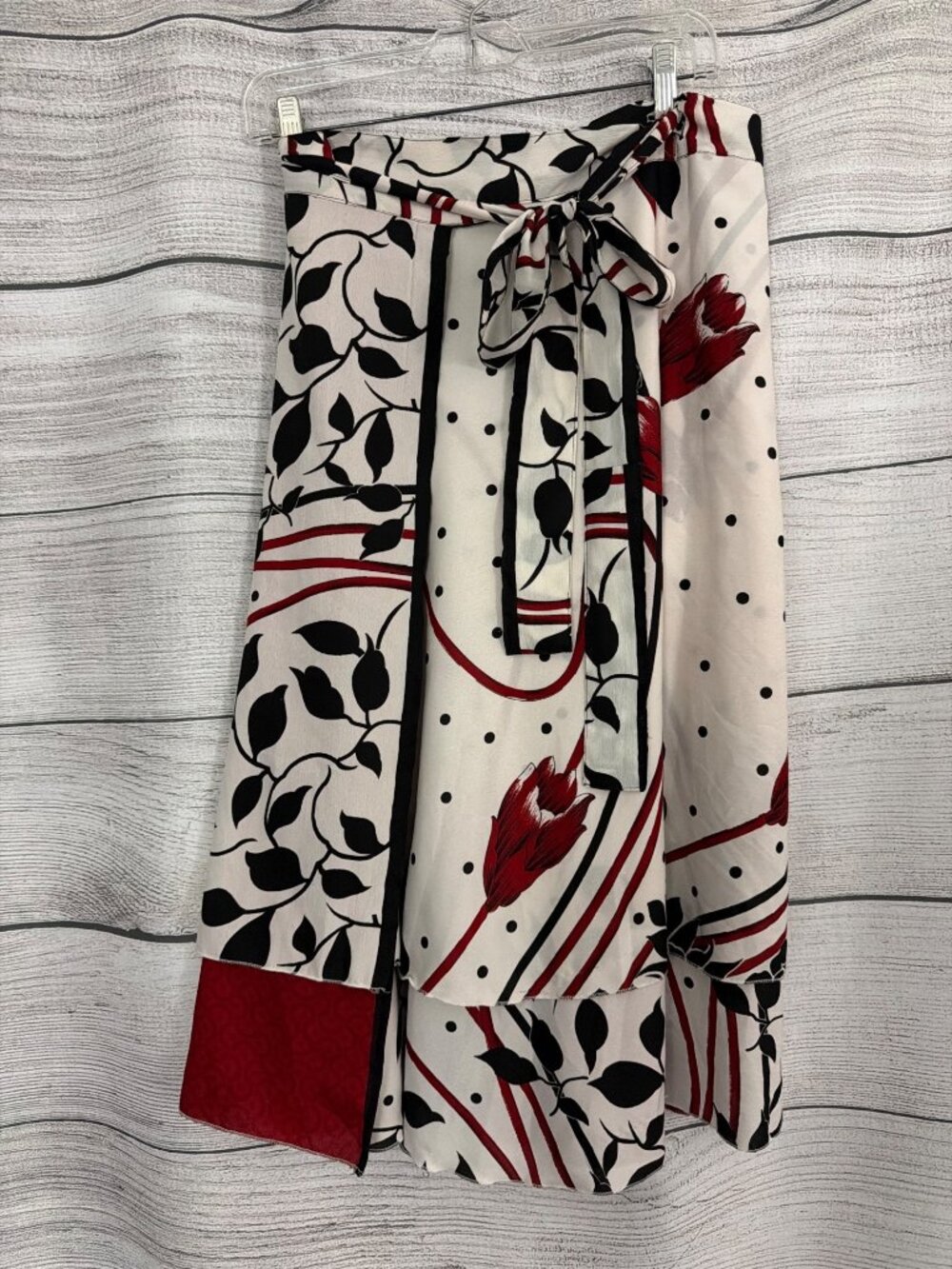Boho Wrap Multi Use Skirt/Dress Floral & Polka Dot Silk Blend Size M